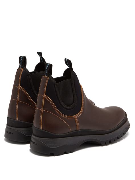 prada leather and neoprene chelsea boots|Prada Chelsea boots men's.